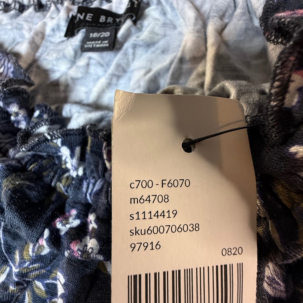 Lane Bryant Womens Floral Paisley Off The Shoulder Swing Top Charcoal 18/20 NWT - Picture 5 of 7